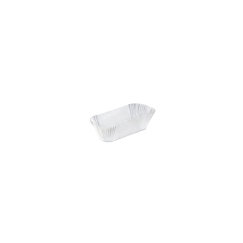 CAPSULES LONGUES 'PETITS FOURS' 50 G/M2 10,5x6x2,5 CM BLANC PARCH.INGRAISSABLE (1000 UNITÉ)