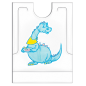 BAVOIRS "DINO" AVEC SACHET  27x34+5 CM BLANC CPE (500 UNITÉ)