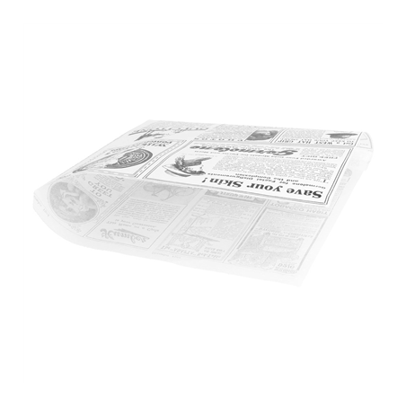 PAPIER INGRAISSABLES OUVERT 2 CÔTÉS FAST FOOD 'TIMES' 35 G/M2 17x18 CM BLANC PARCH.INGRAISSABLE (500 UNITÉ)
