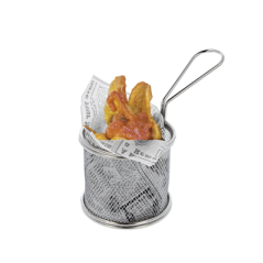 MINI FRITEUSES RONDES 'ARTINOX'  Ø 9x8 CM CHROME ACIER (6 UNITÉ)