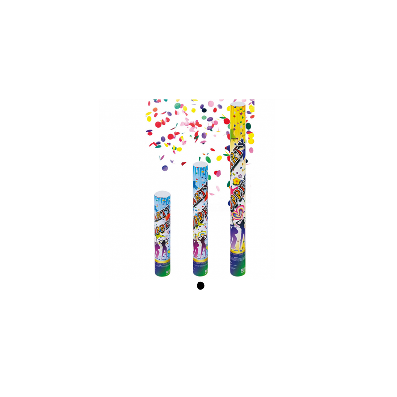 12 TUBES CONFETTI SHOOTER  40 (h) CM ASSORTI (1 UNITÉ)