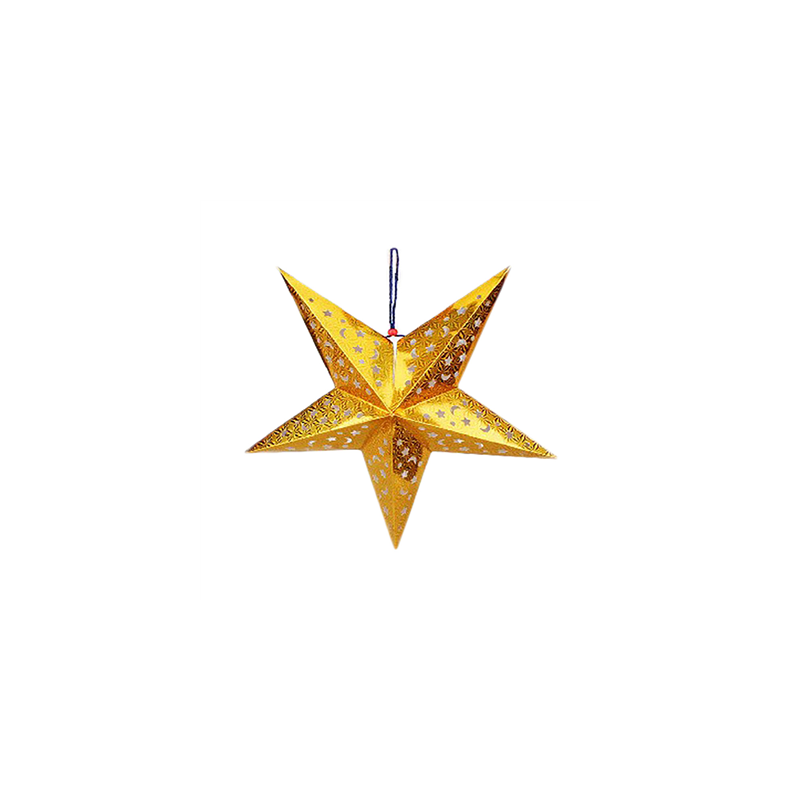 ÉTOILES À PENDRE  Ø 30 CM OR PAPIER (10 UNITÉ)