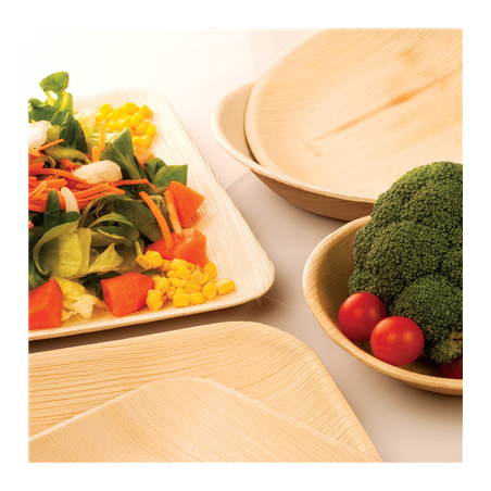 PLATEAUX OVALES 'ARECA'  26x16x2,5 CM NATUREL ARECA (200 UNITÉ)