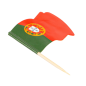 PETITS DRAPEAUX "PORTUGAL"  4x3/6,5 CM ASSORTI BOIS (144 UNITÉ)