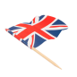 PETITS DRAPEAUX "U.K"  4x3/6,5 CM ASSORTI BOIS (144 UNITÉ)