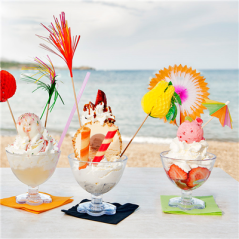 DÉCORS POUR GLACES "OMBRELLE"  Ø 8x10 CM ASSORTI BOIS (144 UNITÉ)