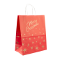 SACS SOS AVEC ANSES 'MERRY CHRISTMAS' 80 G/M2 20+10x29 CM ROUGE CELLULOSE (250 UNITÉ)