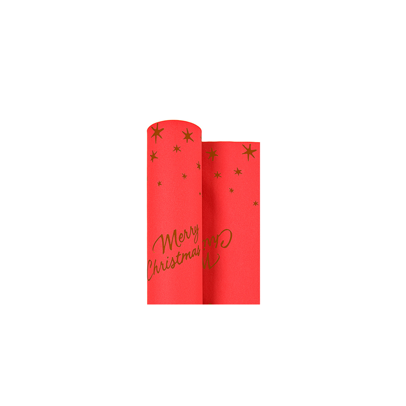 NAPPES 'MERRY CHRISTMAS' 55 G/M2 1,20x25 M ROUGE AIRLAID (1 UNITÉ)