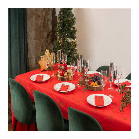 NAPPES 'MERRY CHRISTMAS' 55 G/M2 1,20x25 M ROUGE AIRLAID (1 UNITÉ)