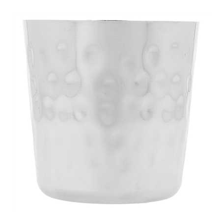 MINI RÉCIPIENTS À FRITES CLASSIQUES, MARTELÉ 'ARTINOX'  Ø 8,5x8,5 CM ARGENTE INOX (12 UNITÉ)