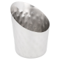 MINI RÉCIPIENTS À FRITES TRONQUÉS, MARTELÉ 'ARTINOX'  Ø 8,5x8,5 CM ARGENTE INOX (12 UNITÉ)