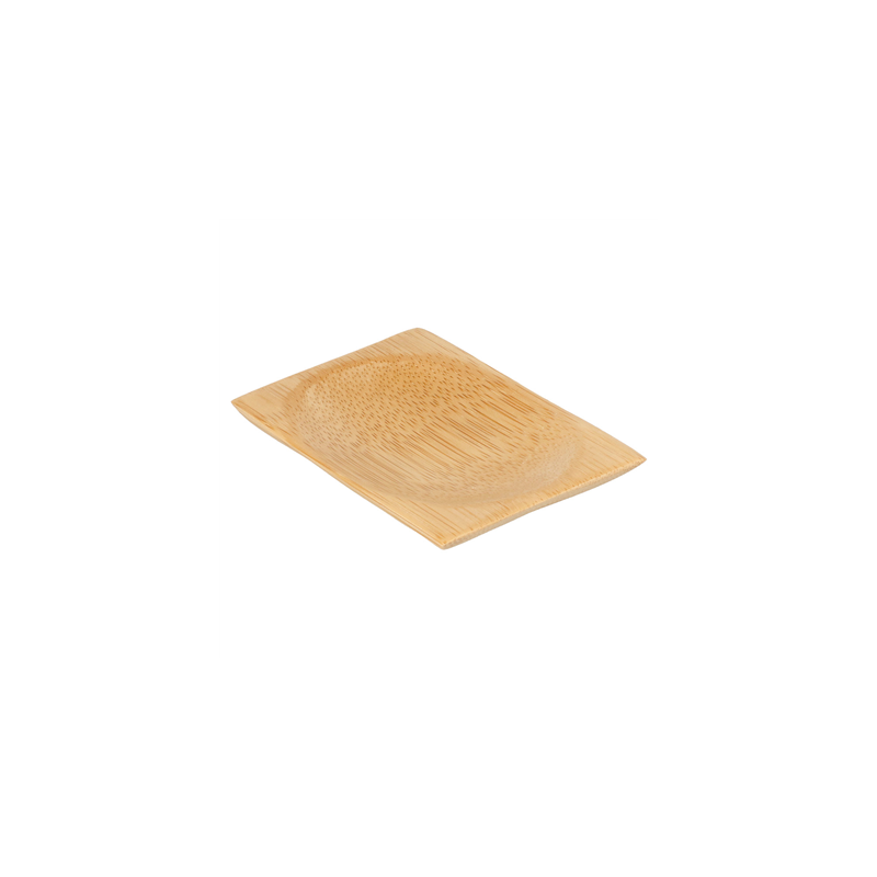 MINI ASSIETTES RECTANGULAIRES  6x8 CM NATUREL BAMBOU (24 UNITÉ)