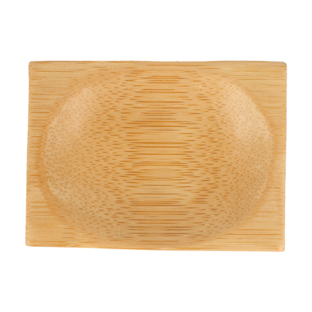 MINI ASSIETTES RECTANGULAIRES  6x8 CM NATUREL BAMBOU (24 UNITÉ)