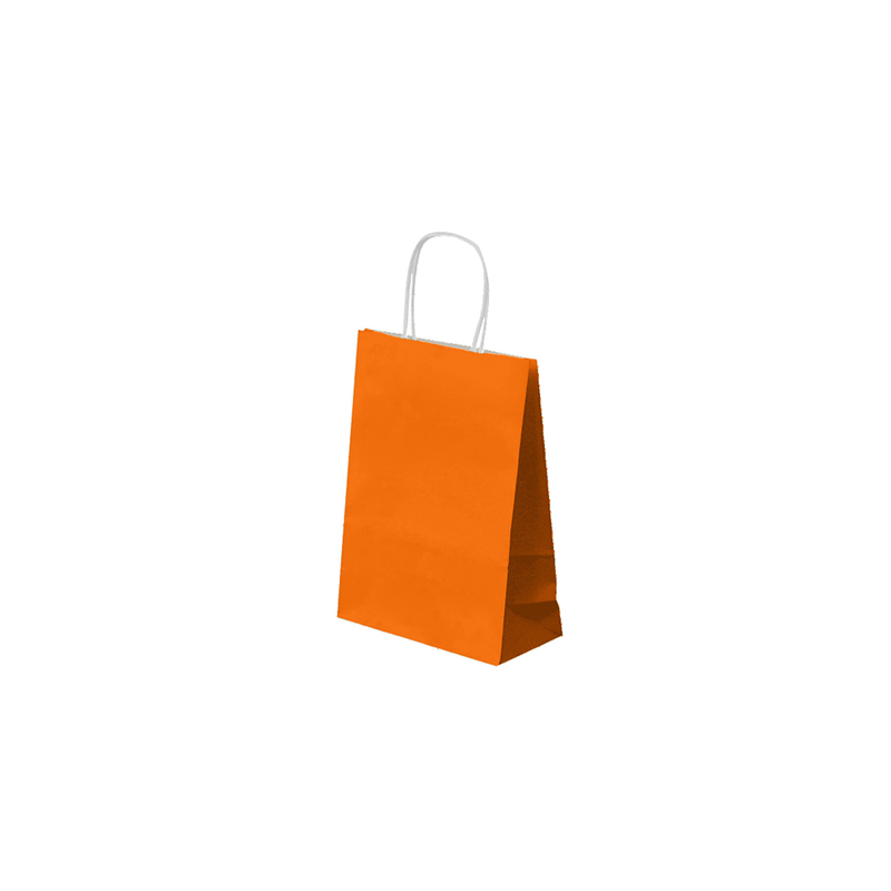 SACS SOS AVEC ANSES  80 G/M2 26+14x32 CM ORANGE CELLULOSE (250 UNITÉ)