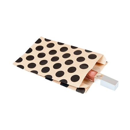 ENVELOPPES CADEAUX À POIS  60 G/M2 12+5x18 CM NATUREL KRAFT VERGÉ (250 UNITÉ)