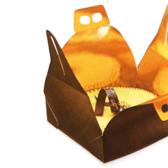 BOITE POUR TARTES  43x43x7 CM MARRON CARTON (60 UNITÉ)