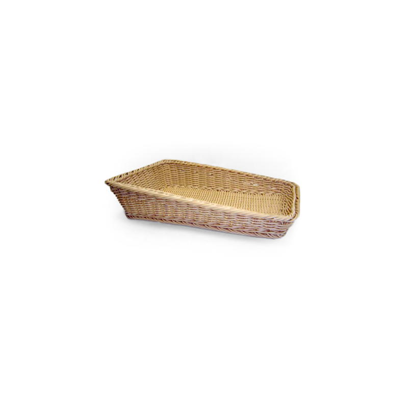 CORBEILLE SIMILAIRE OSIER RECTANGULAIRE INCLINÉE  45x30x4/10 CM NATUREL PP (1 UNITÉ)