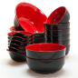 BOLS NOIR/ROUGE 'ASAMI WARE' 2600 ML Ø 25,4x10 CM MÉLAMINE (24 UNITÉ)