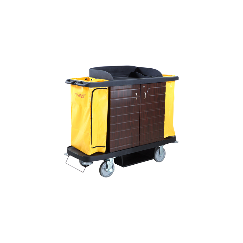 CHARIOT SERVICE DE CHAMBRES, AVEC PORTES 'ARROW'  153,6x55,4x125,2 CM NOIR PP (1 UNITÉ)