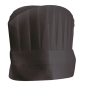 TOQUES CONTINENTAL CHEF'S "ROUND TOP"  20 CM NOIR AIRLAID (10 UNITÉ)