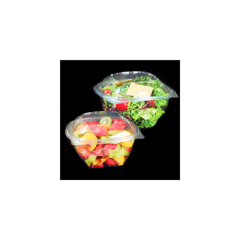 SALADIERS AVEC CHARNIÈRE 250 ML Ø 10,6x6,8 CM TRANSPARENT RPET (900 UNITÉ)