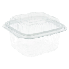 RÉCIPIENTS PÂTISSERIES + COUVERCLE 375 ML 11,3x12x7,4 CM TRANSPARENT RPET (700 UNITÉ)