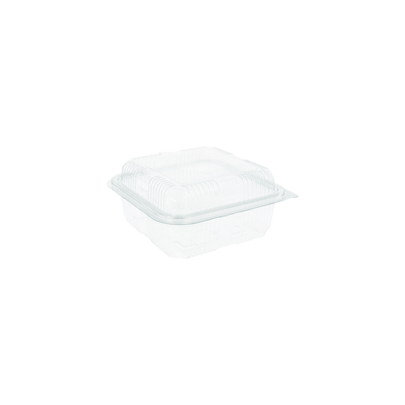 RÉCIPIENTS PÂTISSERIES + COUVERCLE 600 ML 14x14x7,2 CM TRANSPARENT RPET (700 UNITÉ)