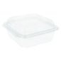 RÉCIPIENTS PÂTISSERIES + COUVERCLE 600 ML 14x14x7,2 CM TRANSPARENT RPET (700 UNITÉ)