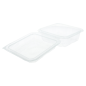 RÉCIPIENTS PÂTISSERIES + COUVERCLE 600 ML 14x14x7,2 CM TRANSPARENT RPET (700 UNITÉ)