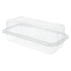 RÉCIPIENTS PÂTISSERIES + COUVERCLE 750 ML 10,8x20,5x7,5 CM TRANSPARENT RPET (600 UNITÉ)