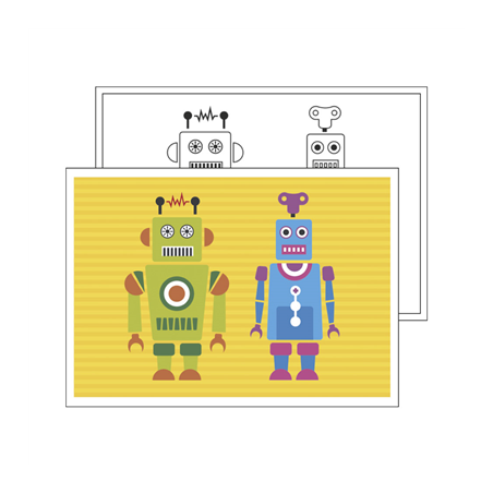 SETS DE TABLE COLORIAGE "ROBOT"