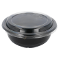 BOLS + COUVERCLES 450 ML Ø 15x6 CM NOIR PP (600 UNITÉ)