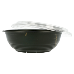 BOLS + COUVERCLES 900 ML Ø 18,6x6,1 CM NOIR PP (400 UNITÉ)