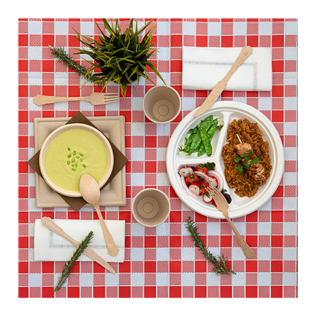 NAPPES PLIAGE M 'VICHY' 48 G/M2 100x100 CM BLANC CELLULOSE (200 UNITÉ)