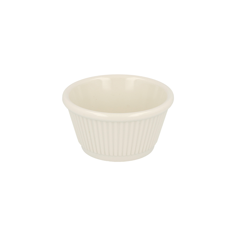 RAMEQUINS STRIÉS 'ASAMI WARE' 90 ML Ø 7,8x3,4 CM IVOIRE MÉLAMINE (48 UNITÉ)