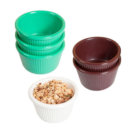 RAMEQUINS STRIÉS 'ASAMI WARE' 90 ML Ø 7,8x3,4 CM IVOIRE MÉLAMINE (48 UNITÉ)