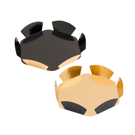 COROLLES  380 G/M2 Ø 8+1,5 CM OR/NOIR CARTON (200 UNITÉ)