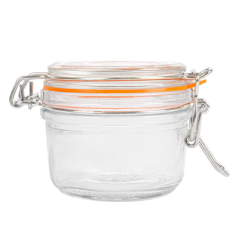 RÉCIPIENT STOCKAGE + FERMETURE CLIP 'WAKI GLASS' 125 ML Ø 8,3x7 CM TRANSPARENT VERRE (48 UNITÉ)