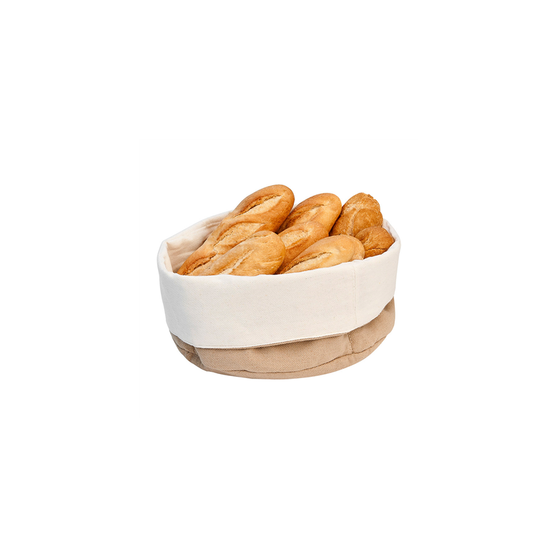 CORBEILLES PAIN CRÈME/MARRON  18x25x9 CM COTON (12 UNITÉ)