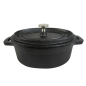 COCOTTE OVALE AVEC COUVERCLE 250 ML 12,4(15,5)x9,2x5 CM NOIR FER (12 UNITÉ)