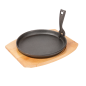 ASSIETTE CHAMPÊTRE + SUPPORT EN BOIS  Ø 22 CM NOIR FER (8 UNITÉ)