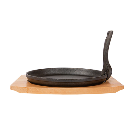 ASSIETTE CHAMPÊTRE + SUPPORT EN BOIS  Ø 22 CM NOIR FER (8 UNITÉ)