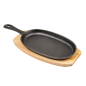 ASSIETTE CHAMPÊTRE + SUPPORT EN BOIS  23,5x13,5 CM NOIR FER (8 UNITÉ)