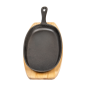 ASSIETTE CHAMPÊTRE + SUPPORT EN BOIS  23,5x13,5 CM NOIR FER (8 UNITÉ)