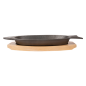 ASSIETTE POISSON + SUPPORT EN BOIS  32x13 CM NOIR FER (8 UNITÉ)