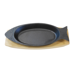 ASSIETTE POISSON + SUPPORT EN BOIS