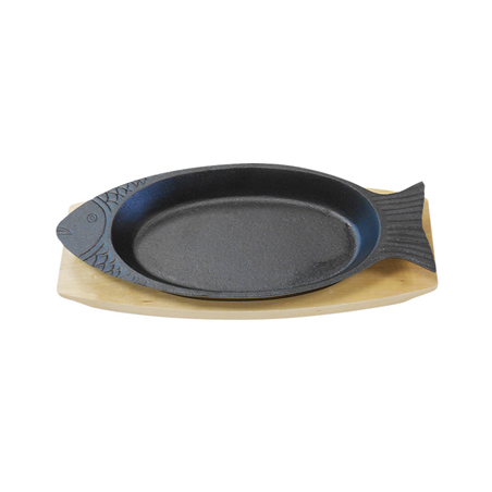 ASSIETTE POISSON + SUPPORT EN BOIS
