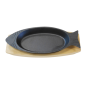 ASSIETTE POISSON + SUPPORT EN BOIS  48x19,5 CM NOIR FER (6 UNITÉ)