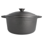 COCOTTE RONDE AVEC COUVERCLE 4800 ML Ø 25,5(33)x12,5 CM NOIR FER (2 UNITÉ)
