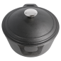 COCOTTE RONDE AVEC COUVERCLE 4800 ML Ø 25,5(33)x12,5 CM NOIR FER (2 UNITÉ)